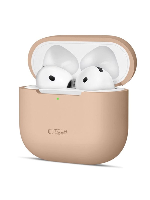 Tech-Protect Silicone Case for Apple AirPods 4 - Beige billede
