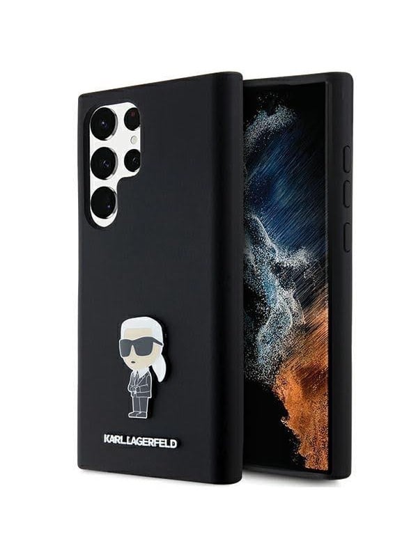 Karl Lagerfeld Silicone Ikonik Metal Pin case for Samsung Galaxy S24 Ultra - black