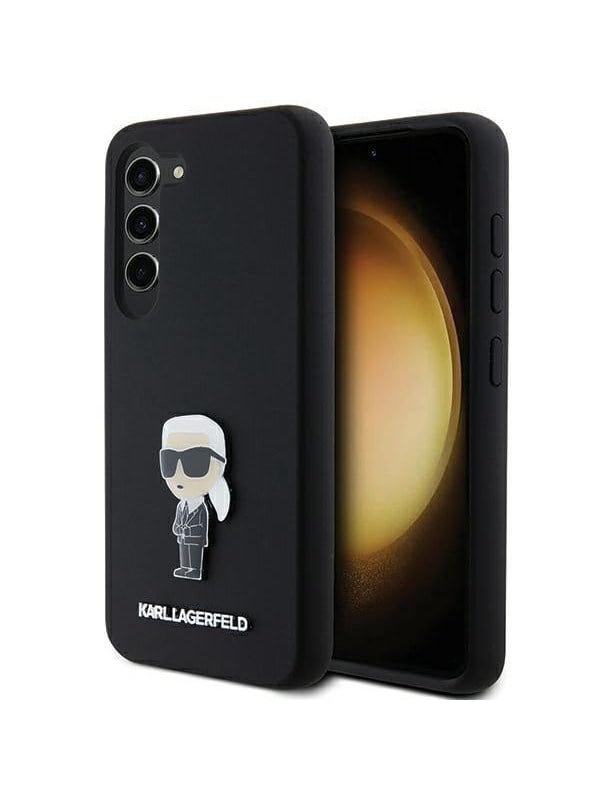 Karl Lagerfeld Silicone Ikonik Metal Pin case for Samsung Galaxy S24+ - black