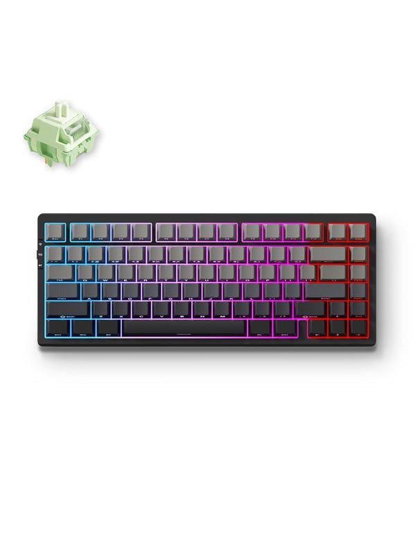 MCHOSE G75 Pro Wireless Gasket Mounted (Black - Matcha Latte Switch V2) - Gaming Tastatur - Uden Numpad - Amerikansk engelsk - Sort