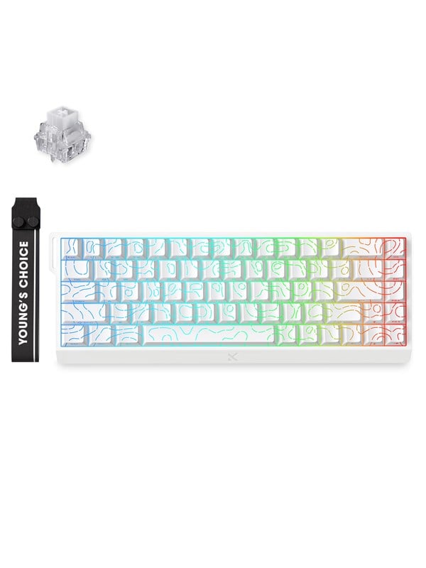 MCHOSE Ace 68 Ice Rhino Magnetic Hall Effect Magnetic - Gaming Tastatur - Uden Numpad - Amerikansk engelsk - Hvid