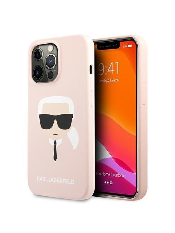 Karl Lagerfeld Silicone Karl`s Head Case for iPhone 13 Pro Max 6.7" - Light Pink