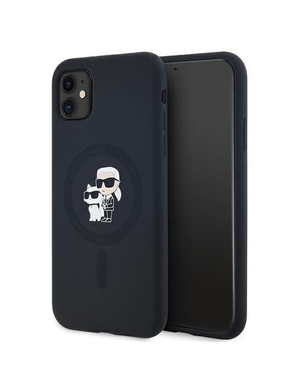 Karl Lagerfeld Silicone Karl&Choupette MagSafe case for iPhone 11 / Xr - black