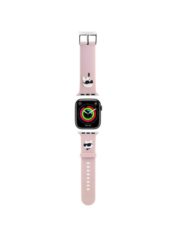 Karl Lagerfeld 3D Rubber Karl&Choupette Heads strap for Apple Watch 38/40/41mm - pink