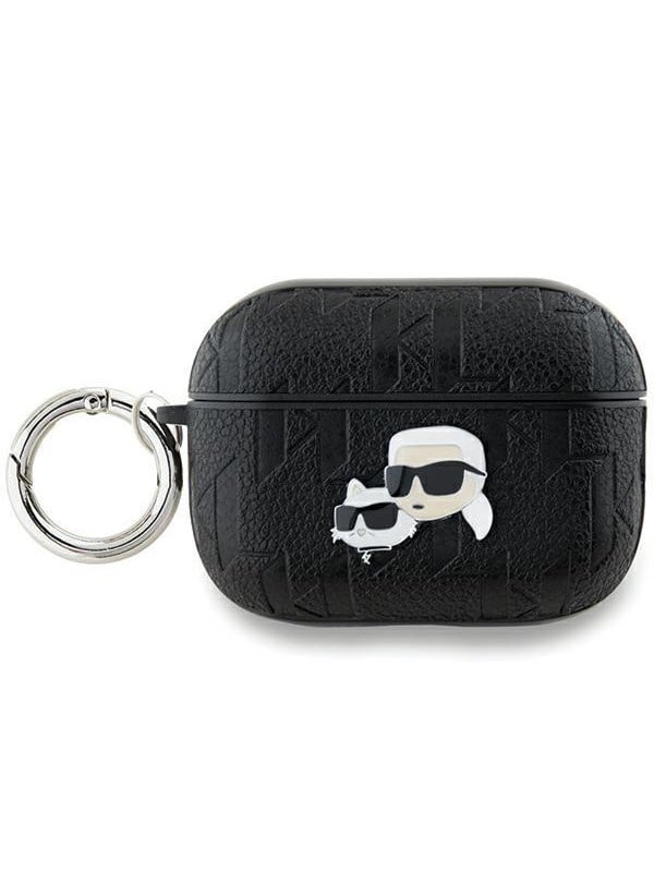 Karl Lagerfeld Monogram Karl & Choupette Head Case for AirPods Pro 2 - Black