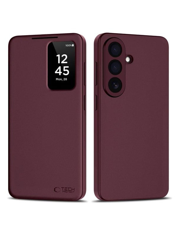 Tech-Protect Smart Wallet Case for Samsung Galaxy S26 - Burgundy