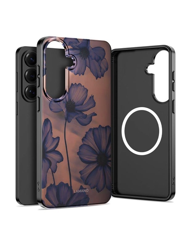 Tech-Protect Lamano MagSafe Case for Samsung Galaxy S26 - Brown and Purple