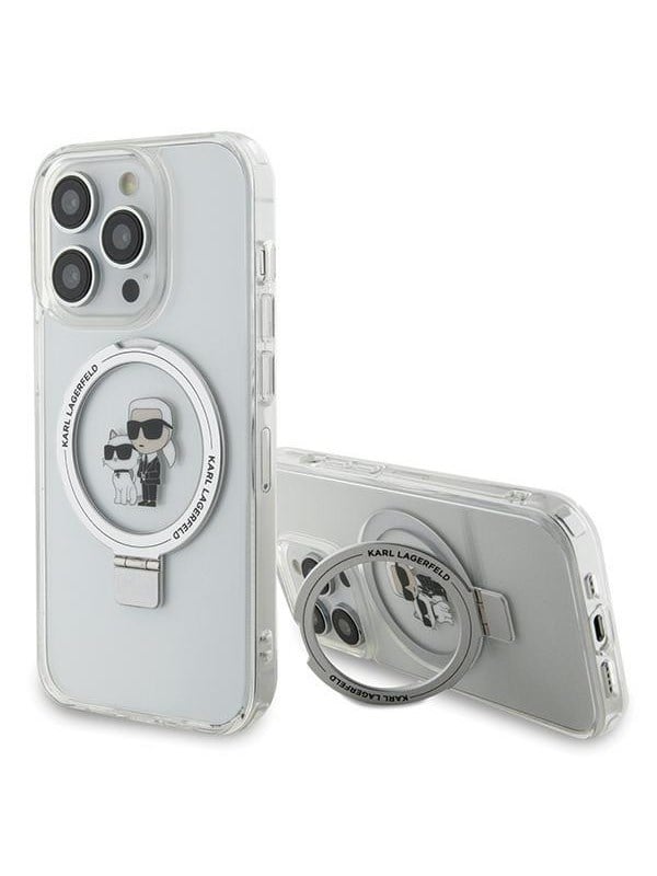 Karl Lagerfeld KLHMP15XHMRSKCH iPhone 15 Pro Max 6.7" white/white hardcase Ring Stand Karl&Choupette MagSafe