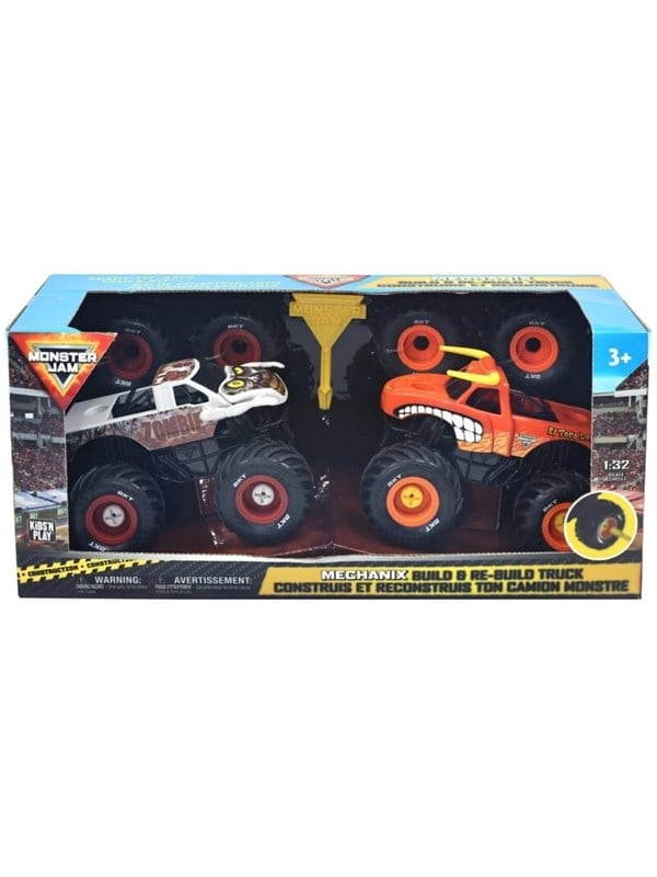 Monster Jam Mechanix 1:32 Build N Re-Build 2 pk ET