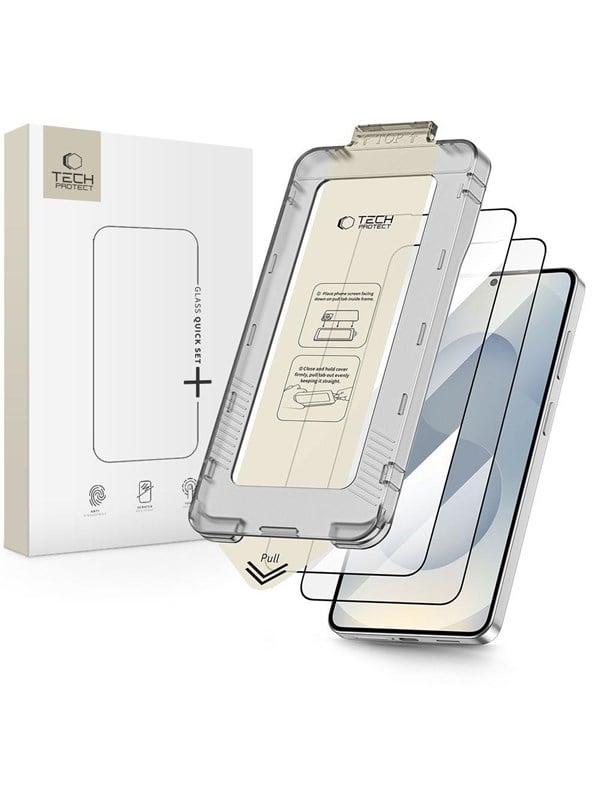 Tech-Protect Quick Set+ 2-Pack Tempered Glass for Samsung Galaxy S26+ - Black