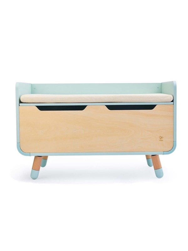 Hape opbevaringsbænk med pude - børnebænk med 60 L opbevaring - 78x39x48,3 cm