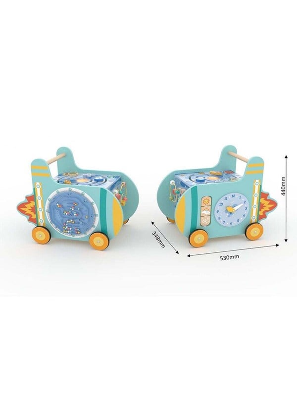 Hape rumraket gåvogn - aktivitetsgåvogn med tandhjul og kuglebane - fra 12 mdr.