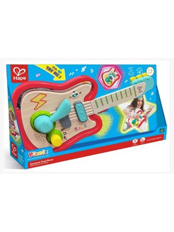 Hape Rainbow Rock guitar - musiklegetøj med lys, 5 sange og whammy bar - fra 3 år