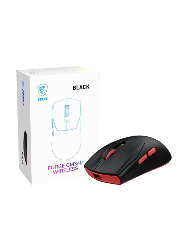 MSI FORGE GM340 - mouse - 2.4 GHz Bluetooth USB - black - Mus - Optisk - 6 knapper - Sort