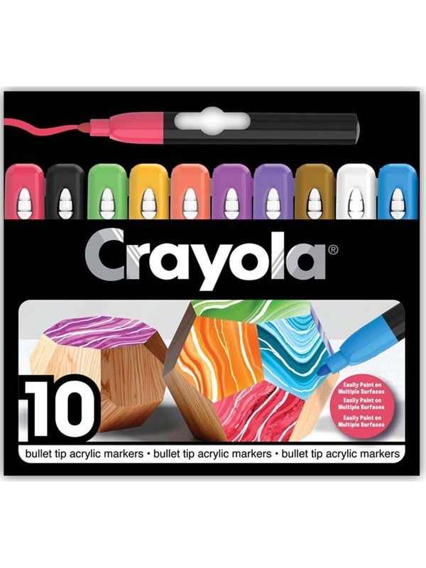 Crayola Acrylic Bullet Tip Markers 10 Pcs
