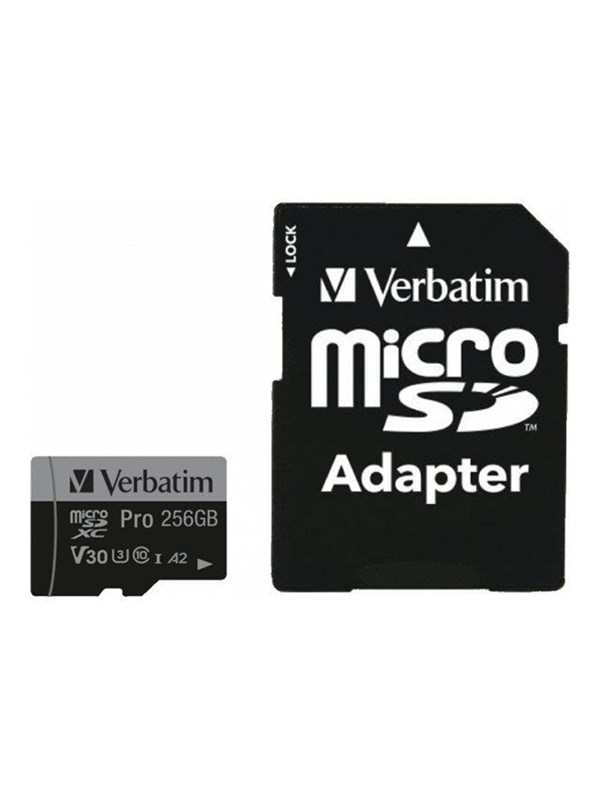 Verbatim Pro U3 microSD/SD - 100MB/s - 256GB billede