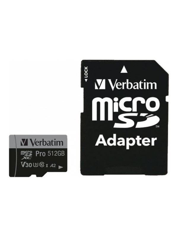 Verbatim Pro U3 microSD/SD - 100MB/s - 512GB