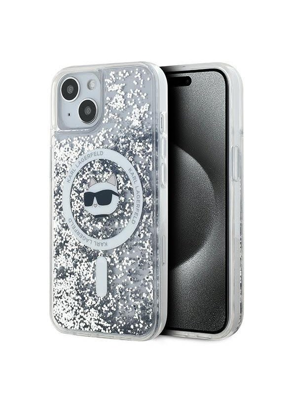 Karl Lagerfeld Liquid Glitter Choupette Head MagSafe Case for iPhone 15 Plus / 14 Plus - Transparent