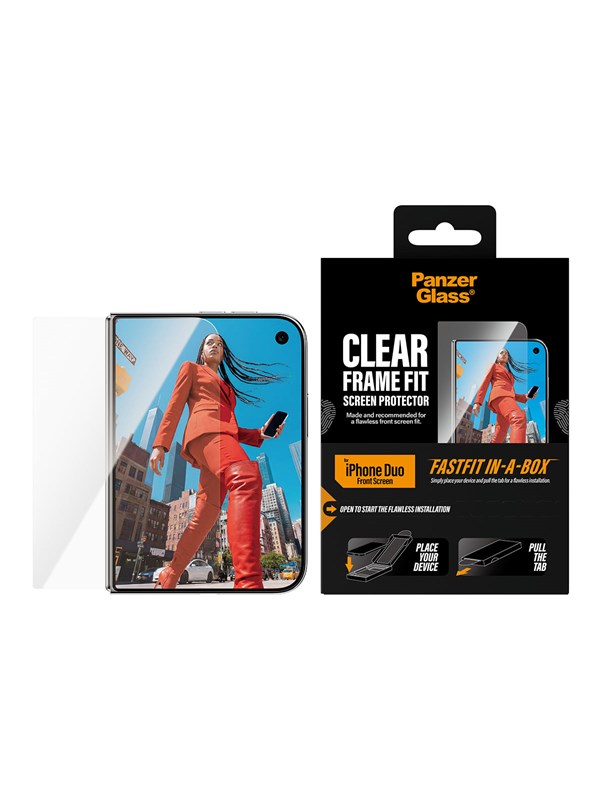 PanzerGlass Screen Protector Apple iPhone Duo | Ultra-Wide Fit w. FASTFIT IN-A-BOX (sub-screen)