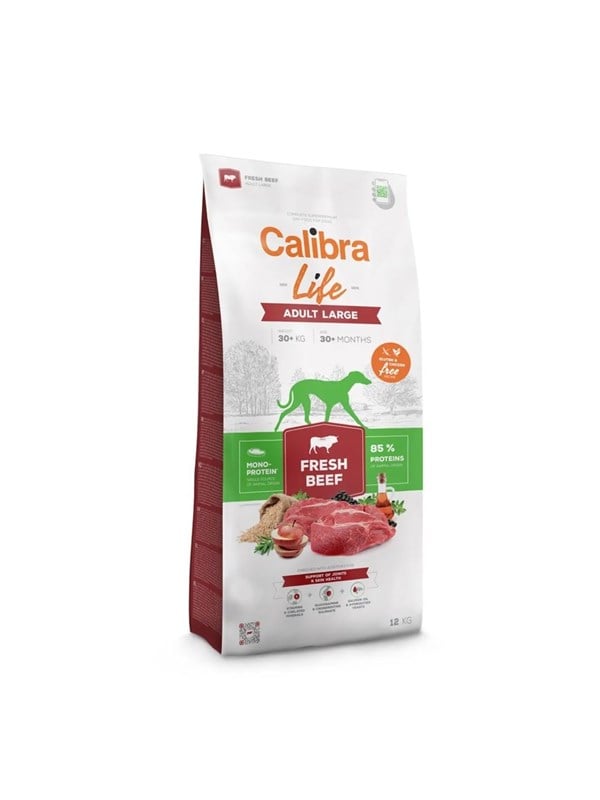 Hundefoder tørfoder Calibra Life Adult Large med oksekød 12 kg