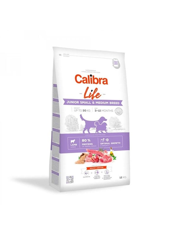 Hundefoder tørfoder Calibra Life Junior Small & Medium - Lam 12 kg
