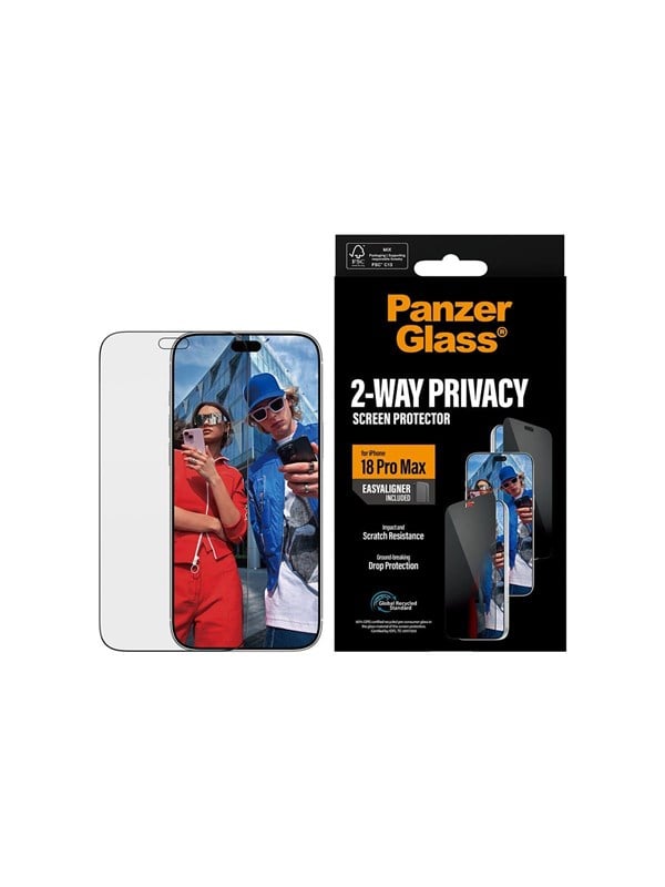 PanzerGlass 2-Way Privacy Screen Protector Apple iPhone 18 Pro Max | Ultra-Wide Fit w. EasyAligner - DKK 299 hos Proshop.dk