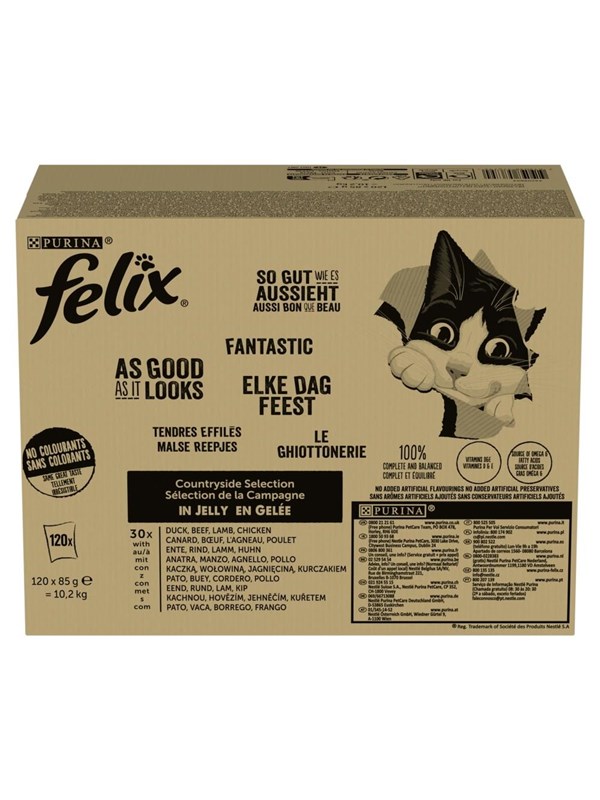 Vådfoder til kat - Purina Felix Countryside Selection, 120 × 85 g