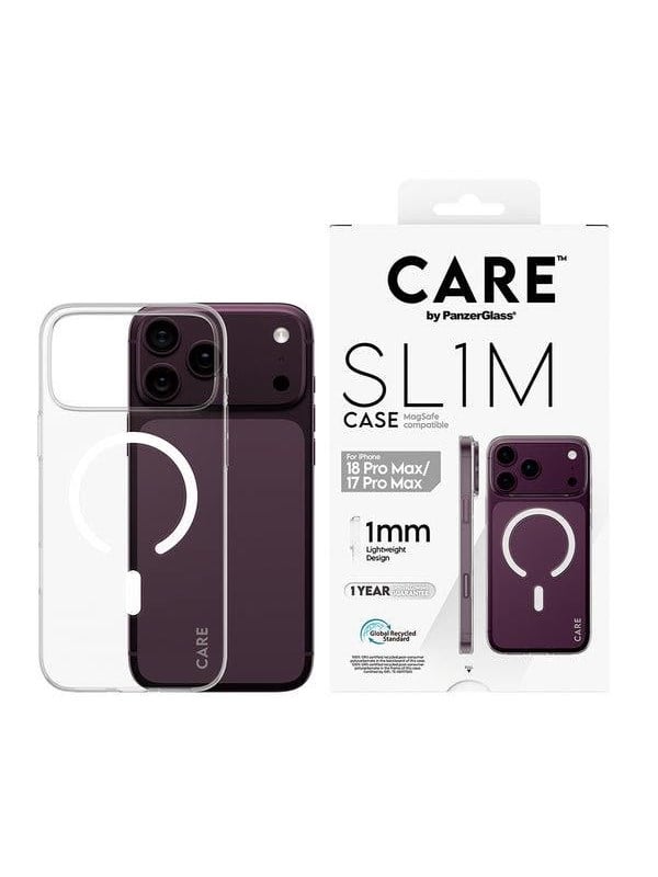 PanzerGlass CARETM by ® SL1M Case Transparent w. MagSafe iPhone 2026 Pro Max | 17 Pro Max Beskyttelsescover Transparent
