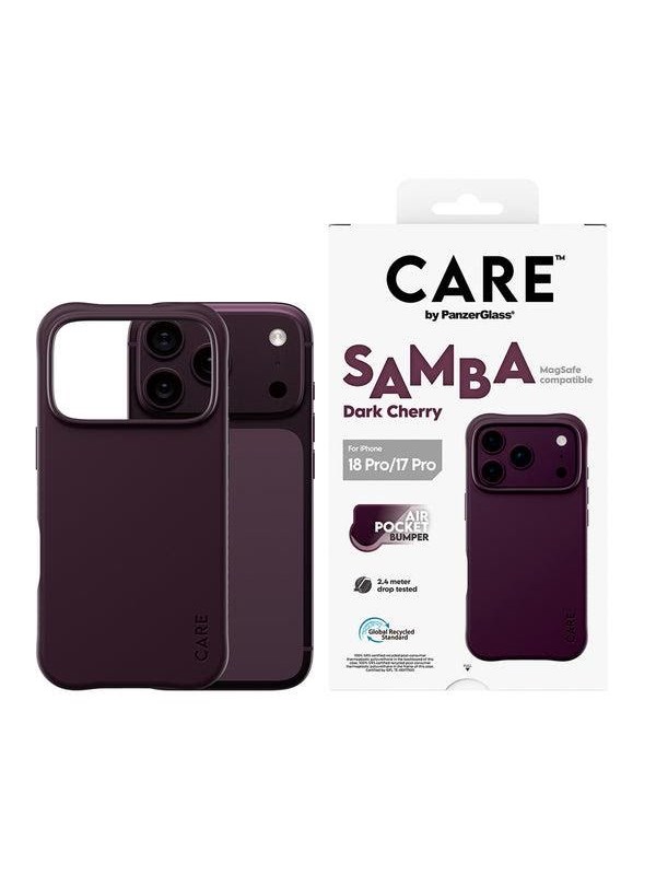 PanzerGlass CARETM by ® Samba Case Dark Cherry w. MagSafe iPhone 2026 Pro | 17 Pro Beskyttelsescover Transparent Transparent