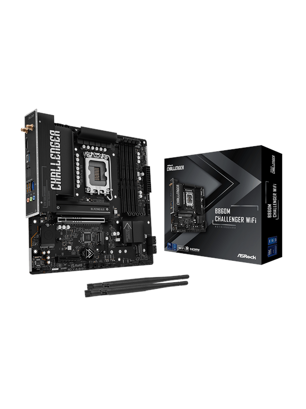 ASRock B860M Challenger WiFi Bundkort - Intel B860 - Intel LGA1851 - DDR5 RAM - Micro-ATX
