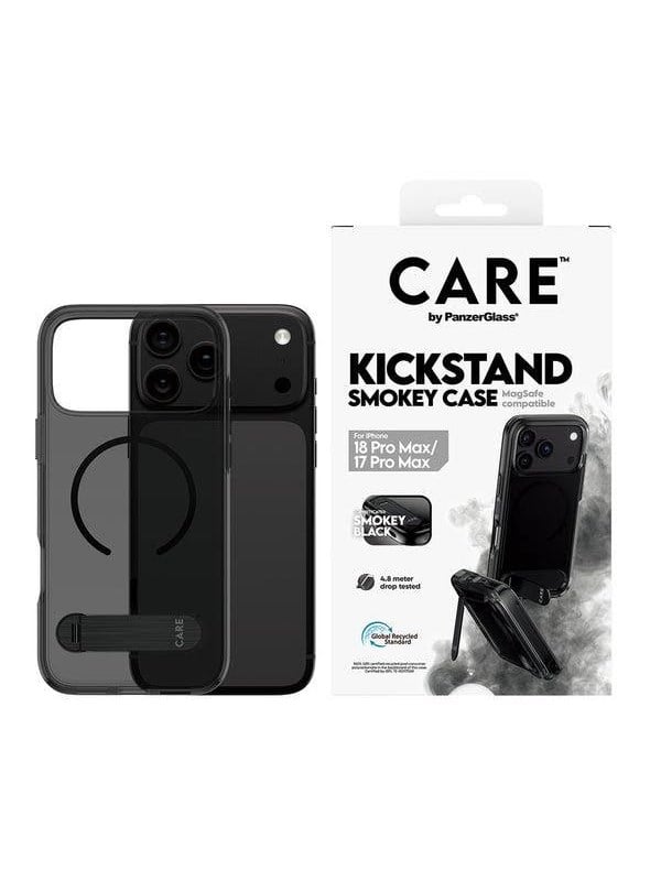 CARE by PanzerGlass Kickstand Case Smokey w. Black MagSafe Apple iPhone 18 Pro Max | 17 Pro Max