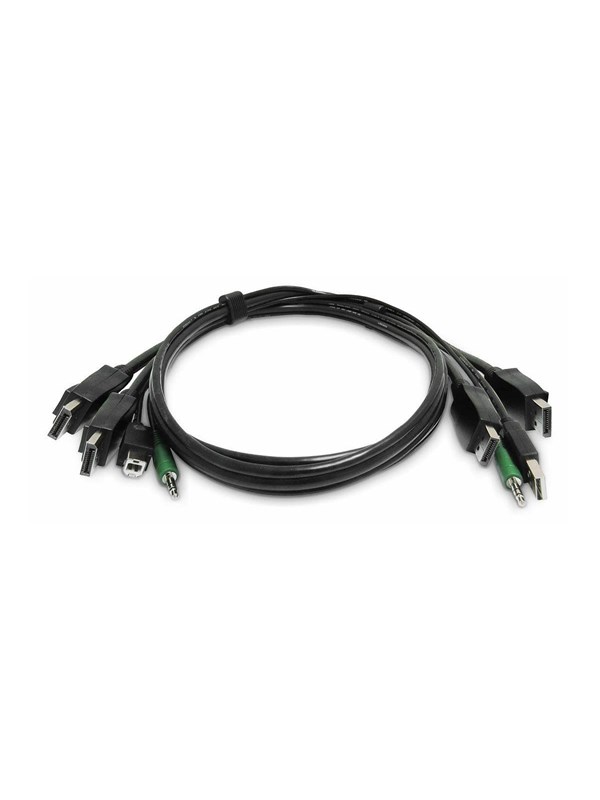 StarTech - Kabel til tastatur / video / mus (KVM) - TAA-kompatibel - USB Type A, 3,5 mm audiostik, DisplayPort (han) til USB Type B, 3,5 mm audiostik