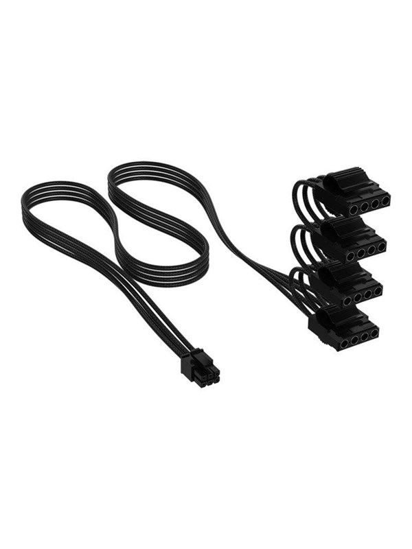 CORSAIR 6-pin intern strøm (male) - Strøm 4-pin stikforbindelse (male) Sort Strømkabel