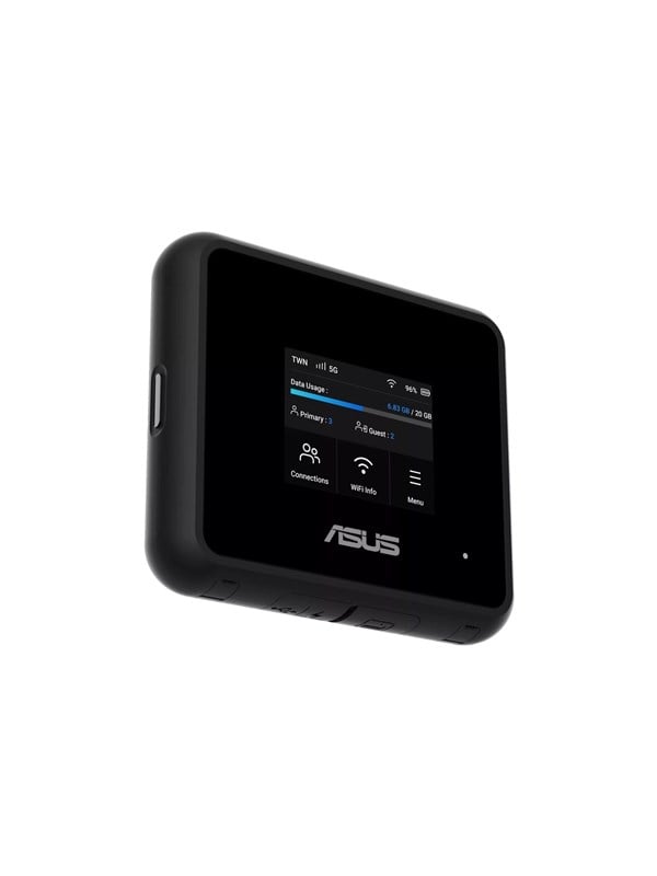 ASUS 5G-GO 5G Mobile Hotspot & Travel Router up to 5.15 Gbps Tri-Band WiFi 7 (802.11be) up to 6.5 Gbps 2.5G Port & 10G USB-C Tethering - Wireless router 802.11a/b/g/n/ac/ax/be (Wi-Fi 7)