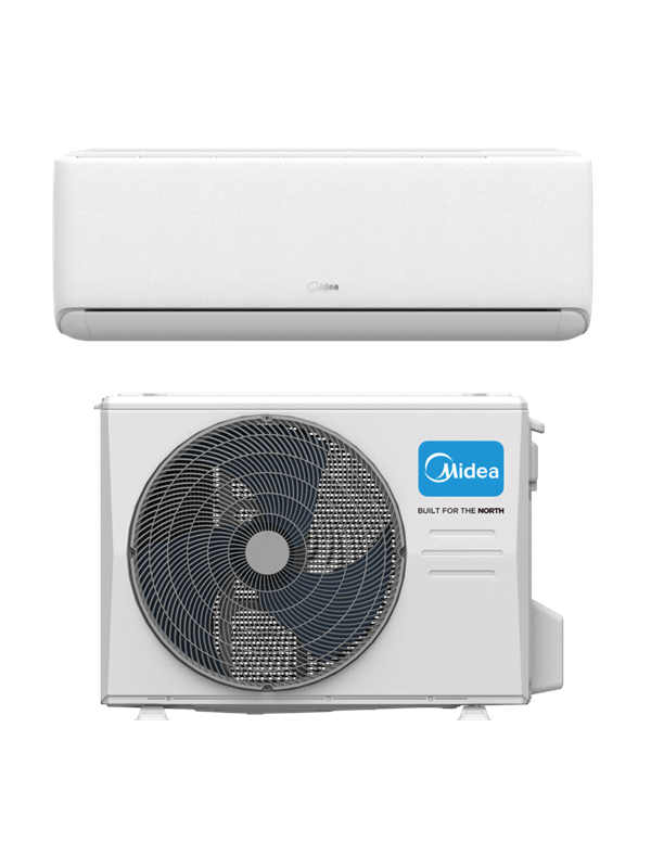 Midea Raynor luft/luft varmepumpe med WiFi, 8 kW, 200 m², hvid