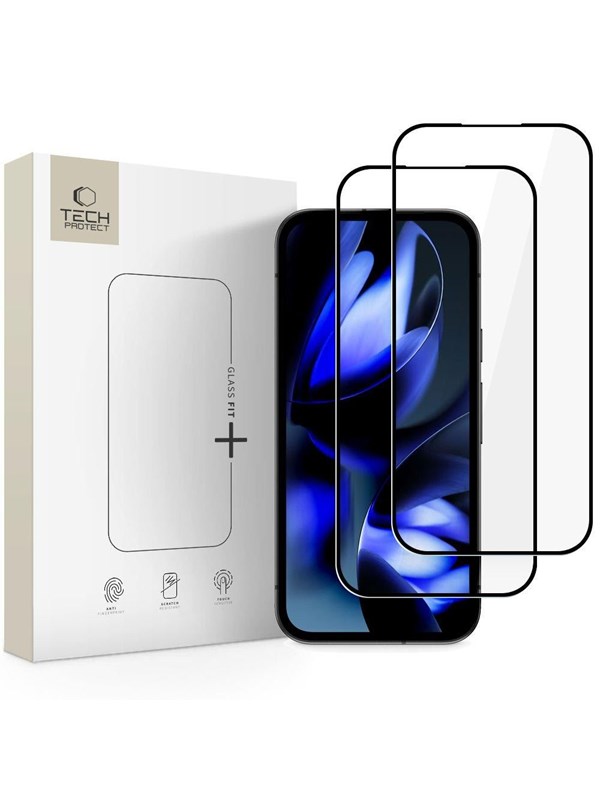 Tech-Protect Glass Fit+ 2-Pack Tempered Glass for Google Pixel 9A / 10A - Black billede