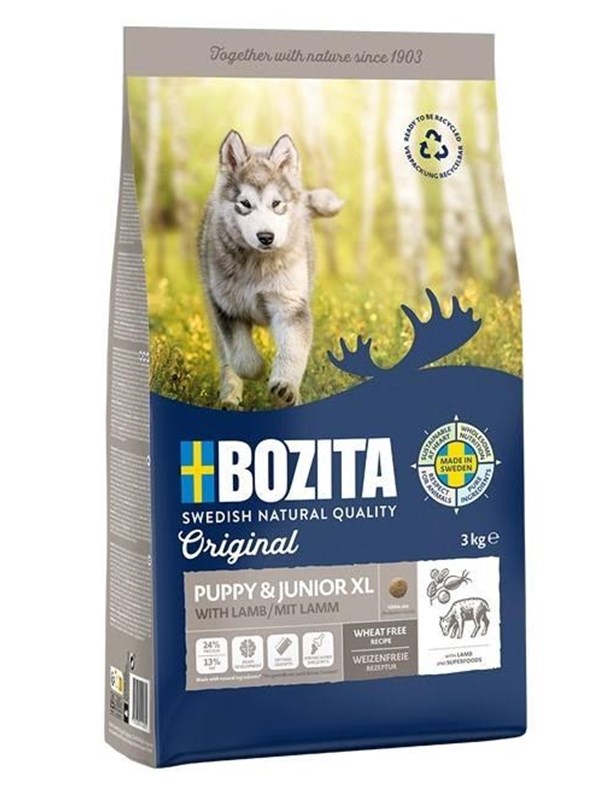 BOZITA Original Puppy & Junior XL med lam tørfoder til hund 12 kg