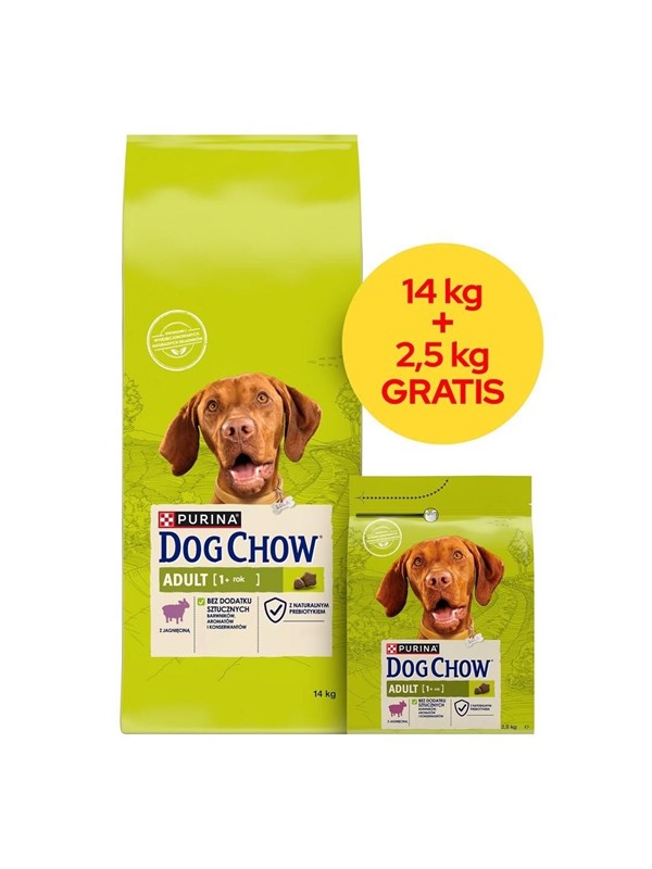 PURINA NESTLE Dog Chow Adult Lamb - dry dog food - 14 + 2.5kg billede