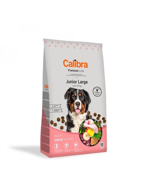 Hundefoder tørfoder Calibra Premium Line Junior Large Kylling 12 kg