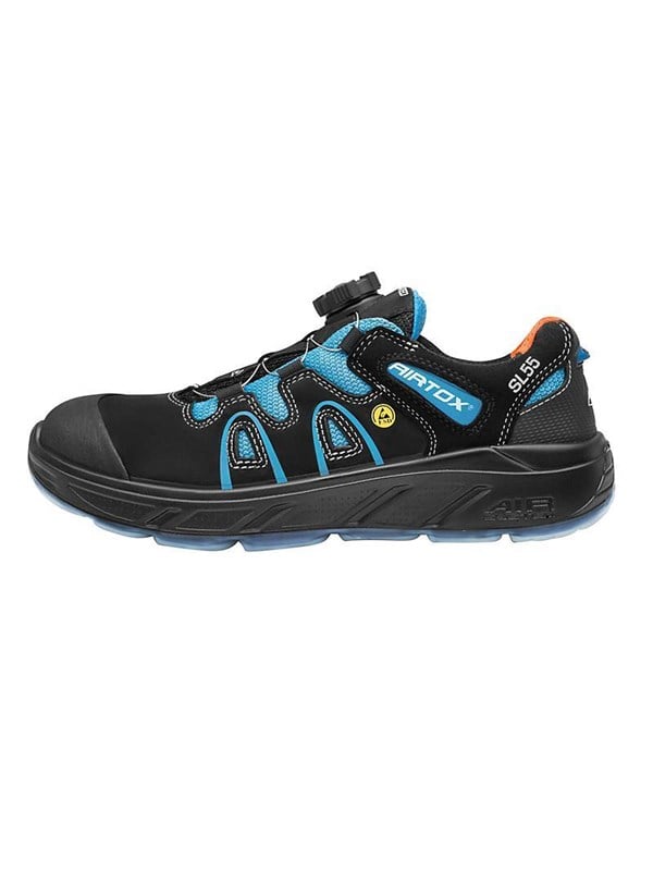 AIRTOX SL55 sikkerhedssko, ESD, UTURN, åndbar, bred pasform, støddæmpende, Str. 40