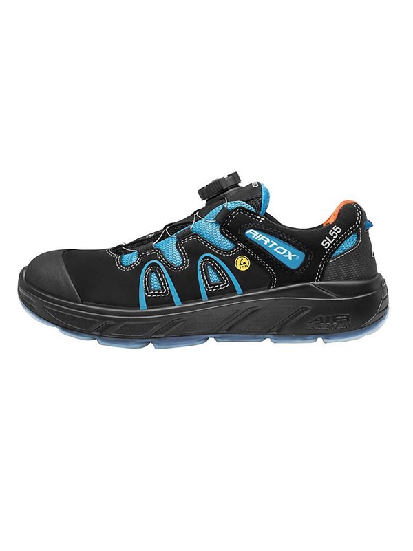 AIRTOX SL55 sikkerhedssko, ESD, UTURN, åndbar, bred pasform, støddæmpende, Str. 37