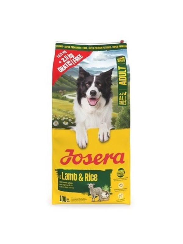 JOSERA Adult Mono Lam & Ris - tørfoder til hund - 12,5 kg + 2,5 kg (15 kg)