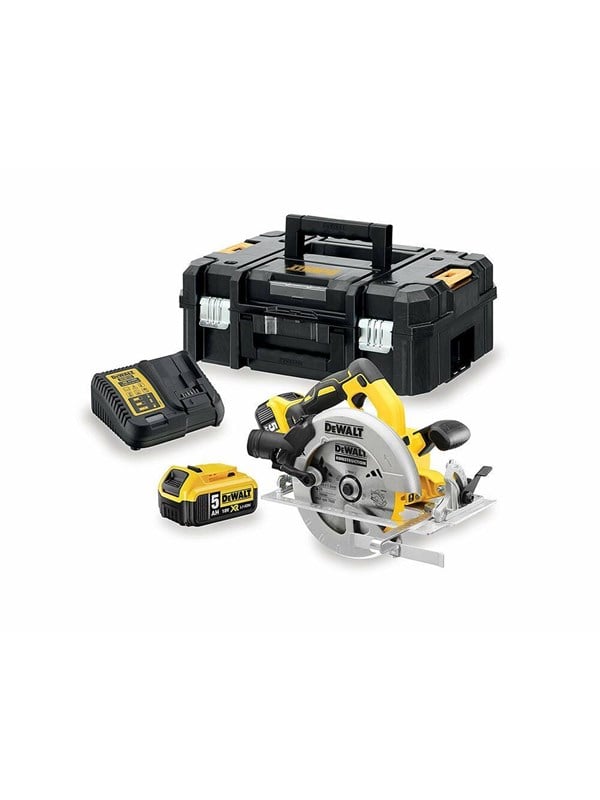 DeWALT DCS570P2 rundsav 18 V XR - 18,4 cm, 5.500 o/min, sæt med 2x5,0 Ah