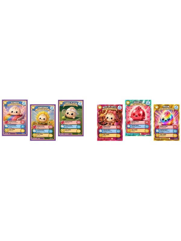 Squishy Dumplings Collectible Cards 5 Pack - assorted