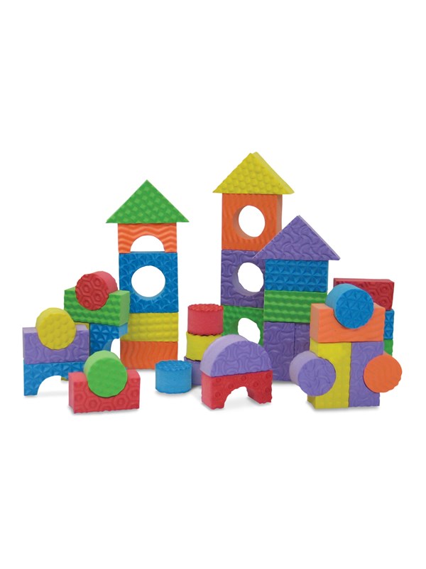 Edushape - Farvede klodser m. tekstur - 30 stk.