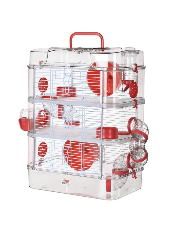 Zolux Rody3 Trio - rodent cage - Red billede