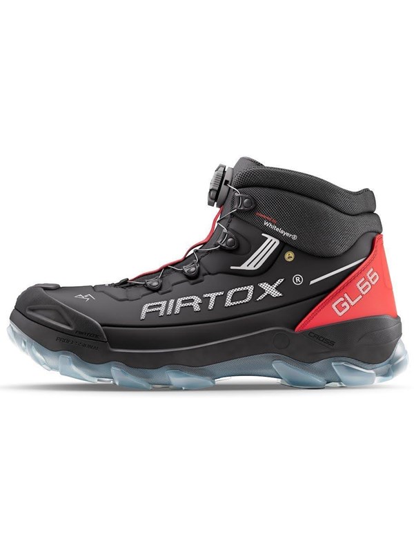 AIRTOX GL66 sikkerhedsstøvle, letvægt, Whitelayer sømværn, PRO smart lacing, sort/rød - Str. 42 billede