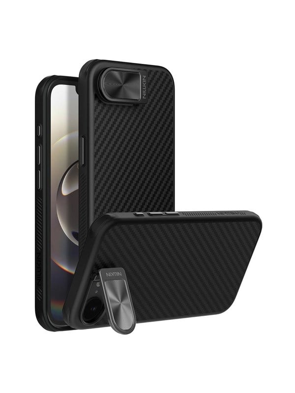 Nillkin CarboProp Magnetic Case with Camera Cover and Stand for iPhone 16e / 17e - Black