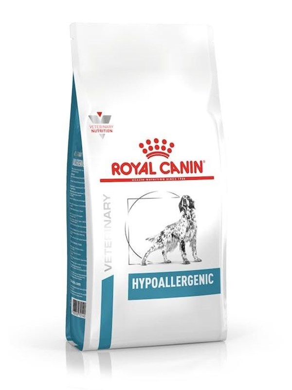 Hundefoder Royal Canin Hypoallergenic 14 kg - voksen hund, lever, ris, grøntsager