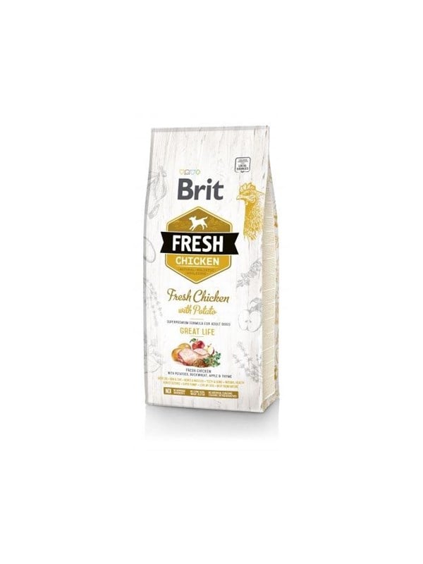 Brit Fresh 12kg Adult Apple Buckwheat Chicken Potato billede